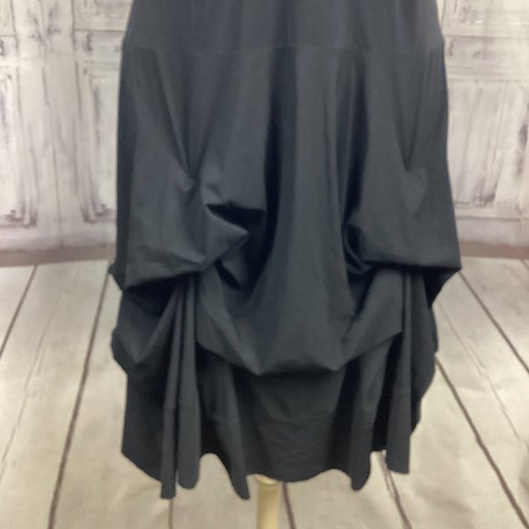 Indies France Black Sleeveless Gathered Midi Dress NWT 10 - Picture 4 of 14